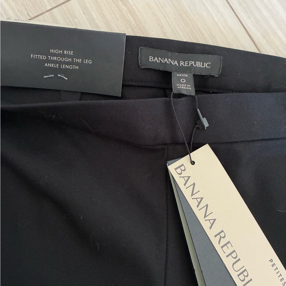 Banana Republic Devon Black High Rise Stretch Pants, Size 0P - Picture 2 of 5